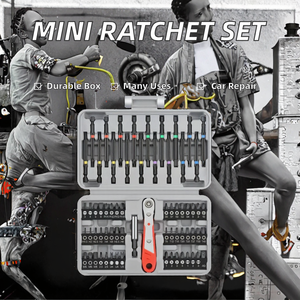 36-Tooth Mini <b>Ratchet</b> Manual <b>Socket</b> Screwdriver Set Oem Multi-functional Special-Shaped Tool Carbon Steel Hard Case 68-Piece - Product Image 2