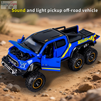 Camion monster truck jouet pour enfants, modèle grand format, avec son et lumière, portes ouvrantes, six grandes roues, véhicule tout-terrain.