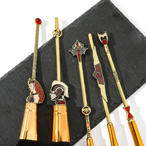 Ensemble de pinceaux de maquillage pour Fans d'anime <span class=keywords><strong>Marvel</strong></span> Scarlet Witch, poignée en métal, Style super-héros, Kit de pinceaux de fond de teint pour Fans d'anime, 5 pièces - Product Image 3