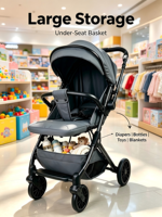 Poussette bébé à grandes roues, réversible, vente chaude, poussette bébé OEM avec porte-gobelet