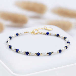 WENCHI Premium Style Natural Stone <b>Bracelet</b> with <b>Freshwater</b> Rice-Shaped <b>Pearl</b> and Spinel Crystal 30g Bangles - Product Image 1