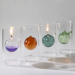 Handmade Luxury Glass Candlestick Unique Aromatherapy Design For Home Decoration Customizable With 4/2/5 Color Print