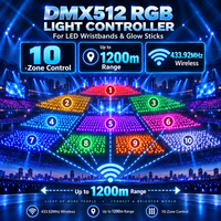 Contrôleur sans fil en plastique RGB DMX512 pour bracelet lumineux LED, spectacle de lumière, concert, événement, système de contrôle à distance