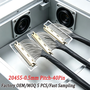 OEM Lengte 40-pins 0,5 mm pitch 20455 PTFE Hoge Temperatuur LVDS Kabel voor Industriële LCD Schermweergave Interne Verbinding - Product Image 1