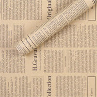 Papier d'emballage rétro en cuir de vachette, style journal anglais, pour emballage cadeau et fleurs, en papier kraft enduit de PVC recyclable, pour couverture de livre, Chine