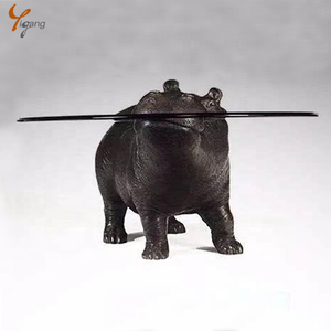 거실 매력적인 금속 조각 발레 댄서 브론즈 여성 조각 커피 테이블 - Product Image 6