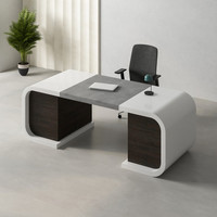 Bureau de travail haut de gamme Table de bureau modulaire meubles noir Corian pierre chaise de bureau exécutif