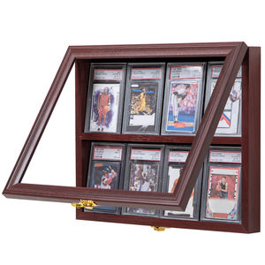 8 Graded Sports Card Display Case <b>Wall</b> Mount With Acrylic UV Protection Rectangle <b>Framed</b> MDF Material Sports Card - Product Image 2