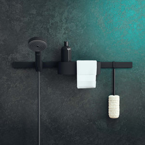 Porte-serviettes mural en acier inoxydable noir mat pour hôtel, support de fixation d'usine - Product Image 4