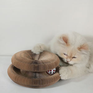Juguetes interactivos artesanales, Material de papel corrugado, aplicación de gato, Círculo de diversión, tablero para rascar de gato de uno mismo - Product Image 5