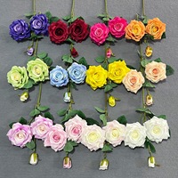 Roses artificielles de haute qualité, branches de fleurs en soie, roses pour la décoration de mariage