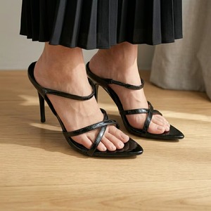 Nuevos Zapatos de Tacón Alto Rojos Elegantes de Lujo para Mujer, con Punta Puntiaguda, Punta Abierta, Parte Superior de PU, Tacón Alto Delgado, para Fiesta u Oficina - Product Image 5