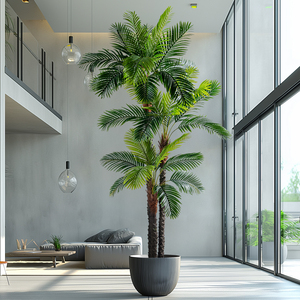 Venta Directa de Fábrica, Palmera Artificial de Plástico Resistente a los Rayos UV de 8 Pies, Planta Decorativa para Interiores/Exteriores - Product Image 1
