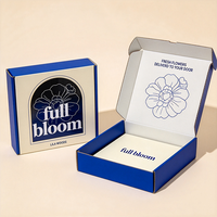 Boîte cadeau auto-érectible en carton ondulé écologique, portable, haut de gamme, personnalisée, imperméable, imprimée en quadrichromie avec motif floral