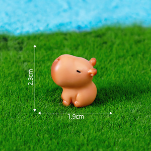 Figuras de Animales en Miniatura de Resina de Capibara y <span class=keywords><strong>Cocodrilo</strong></span>, Artesanías Ecológicas para Navidad, Esculturas de Paisajes de Musgo DIY - Product Image 3