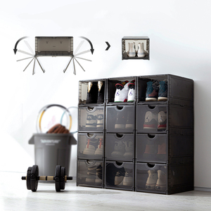 Shimoyama Xếp Chồng Hộp Giày Nhựa Ổn Định Ngăn Kéo Rõ Ràng Đôi Cửa Giày Lưu Trữ Hộp Giày Tổ Chức - Product Image 5