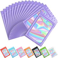 Sacs en Mylar biodégradables holographiques personnalisés, étanches, avec fermeture à glissière, pour bonbons, gelées, nouilles, en-cas, noix et graines, emballage cadeau