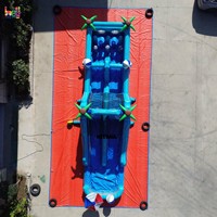 Nouveau design, château gonflable commercial en PVC de 40 pieds de long, personnalisé, pour parcours d'obstacles humide et sec, avec toboggan