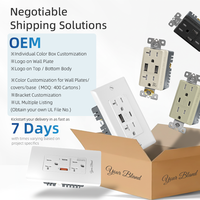 Duvara Gömme USB Şarj Prizi Çift Portlu Kombinasyon Tip A ve Tip C 5V DC 3.1A 15A 120V Mutfak ve Banyo İçin