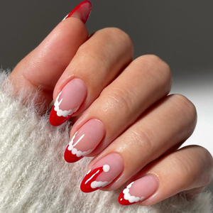 Ensemble de <span class=keywords><strong>faux</strong></span> ongles complets de luxe et tendance, style chapeau de Noël français, en ABS, 24 pièces pour les doigts - Product Image 6