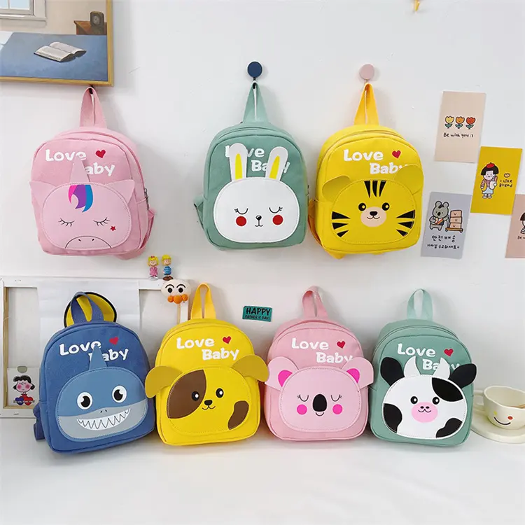 Wholesale canvas small children's cute backpack kids school bags