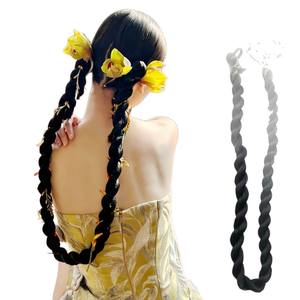 Peluca de Cola de Caballo Trenzada de Fibra Kanekalon, Sin Pegamento, Resistente a Altas Temperaturas, Estilo Chino Moderno, Extensión de Cabello Trenzado - Product Image 2