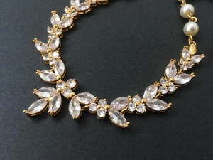 Juego de Joyería de Novia para Mujer, Fabricado en Vietnam, Plata de Ley, Chapado en Oro Amarillo, Collar de Moissanita, Perla de Imitación - Product Image 3