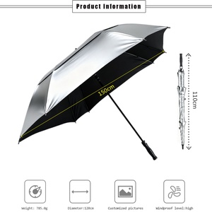 Reflective Large Straight Golf <b>Umbrella</b>-modern Automatic Open Oversized Double Canopy <b>Windproof</b> Waterproof Vented Design for Men - Product Image 3