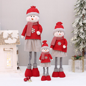 Christmas Knitted <b>Santa</b> Snowman Reindeer Figurines Retractable <b>Standing</b> Decorative Set For Holiday Home Display - Product Image 3