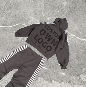 Conjunto informal de dos piezas unisex para otoño, conjunto cálido para correr, Sudadera con capucha y pantalones de punto multicolor con estampado de letras, tela de felpa - Product Image 3