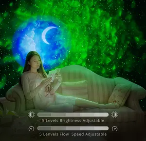 KSWING-Lámpara de noche láser LED RGB para dormitorio, proyector de luz estrellada de luna y estrella para fiesta y niños