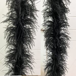 بيع بالجملة وشاح ريش النعام 8 طبقات سميكة رقيق بوا التشذيب 2 متر طويلة لأداء حفل زفاف فستان - Product Image 3