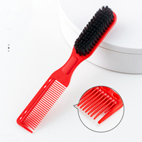 Nouvelle Arrivée Brosse et Peigne à Barbe Portable pour Salon de Coiffure Double Face Sculpture Nylon Noir Barbier Homme Soins Coiffage