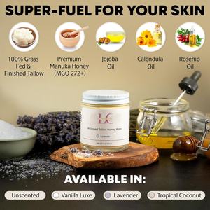 Bálsamo de <span class=keywords><strong>miel</strong></span> de sebo de etiqueta privada Productos para el cuidado de <span class=keywords><strong>la</strong></span> piel seca calmante de hidratación profunda de larga duración Bálsamo de sebo batido alimentado <span class=keywords><strong>con</strong></span> pasto 100% - Product Image 4