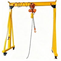 Mini-grue électrique réglable de 1000 kg avec roulettes pivotantes, conception mobile pour le levage de charges en extérieur et en atelier