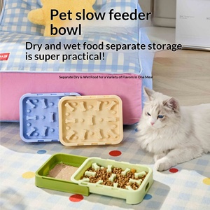 Bols doubles interactifs <span class=keywords><strong>pour</strong></span> chiens et chats, en plastique, <span class=keywords><strong>pour</strong></span> une alimentation saine et lente, portables, <span class=keywords><strong>pour</strong></span> une utilisation en intérieur - Product Image 2