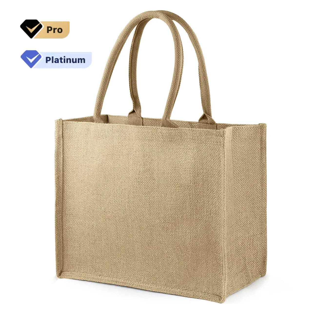 Wiederverwendbare laminierte Juppentasche aus 100 % Jute-Tore-Tasche für Geschenk Lebensmittel einkaufen Strand mit hoher Qualität