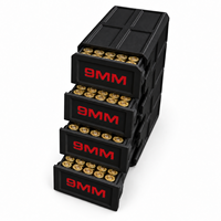 Boîte de rangement pour munitions 9MM ; capacité de 200 munitions ; conception à 4 tiroirs ; matériau plastique imprimé en 3D
