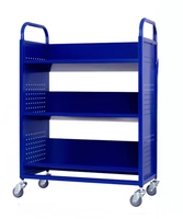 Chariot à livres en métal pour bibliothèque, chariot à livres en fer contemporain pour librairie, mobilier scolaire double face, équipement scolaire