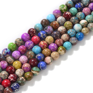 Cliobeads cuentas sueltas de piedras preciosas naturales de 6mm 8mm, perlas redondas de jaspe de impresión de sedimentos marinos multicolor mezclados para la fabricación de collares - Product Image 4