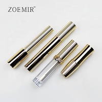 Ensemble cosmétique vide pour femmes, tube de gloss à lèvres doré de luxe, étui à poudre compacte, conteneur unique pour mascara, eye-liner et rouge à lèvres