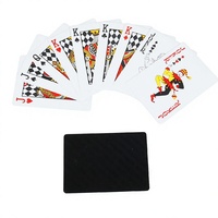Cartes à jouer en papier recyclables écologiques au design classique personnalisé avec dos texturé noir et boîte en papier, jeu de poker standard