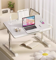 Bureau d'ordinateur portable pliable réglable avec hauteur Tiroirs d'écriture et de rangement portables Organisateur de bureau avec plateau pour utilisation au lit