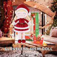 Poupée en peluche de Noël de 40 cm en coton PP, unisexe, blonde et rouge, avec sac