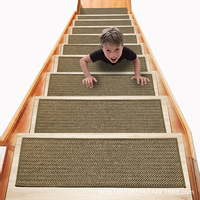 Tapis d'escalier moderne en lin auto-adhésif antidérapant en caoutchouc à motif abstrait, fabriqué à la machine, 1,5 mm – Vente chaude transfrontalière