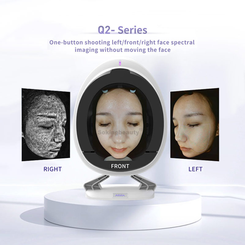 Aisia Q2 Skin Analyzer Ai 48 Million Pixels 3d Digital Facial Scanner Face Skin Analyzer for Salon Home Use Beauty Equipment