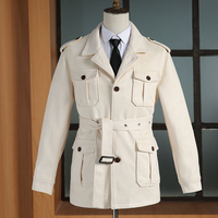 Nouvelle veste en cuir pour homme, décontractée, multi-poches, unie, teinte unie, imperméable, écologique, coupe-vent, pour la chasse, pour une utilisation en plein air au printemps