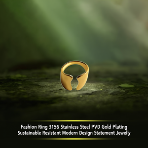 Fashion <b>Ring</b> 316L Stainless Steel PVD Gold Plating Sustainable Resistant Modern Design Statement Jewelry - Product Image 3