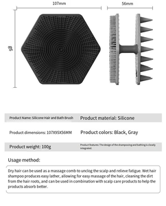 Brosse de Douche et de Shampooing en Silicone Double Face 2-en-1 – Brosse de Nettoyage Corporel et Masseur de Cuir Chevelu en Silicone Écologique - Product Image 5