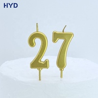 Numéros d'Anniversaire Métalliques Personnalisés 2026 Économiques, Thème Romantique, Mignons et Attrayants, Faits Main, Écologiques, Plaqué Or pour Fêtes